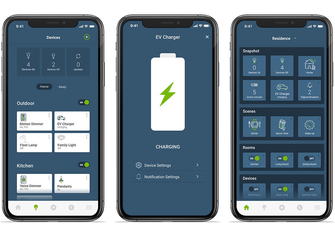 Aplicación My Leviton Phone - Carga de vehículos eléctricos