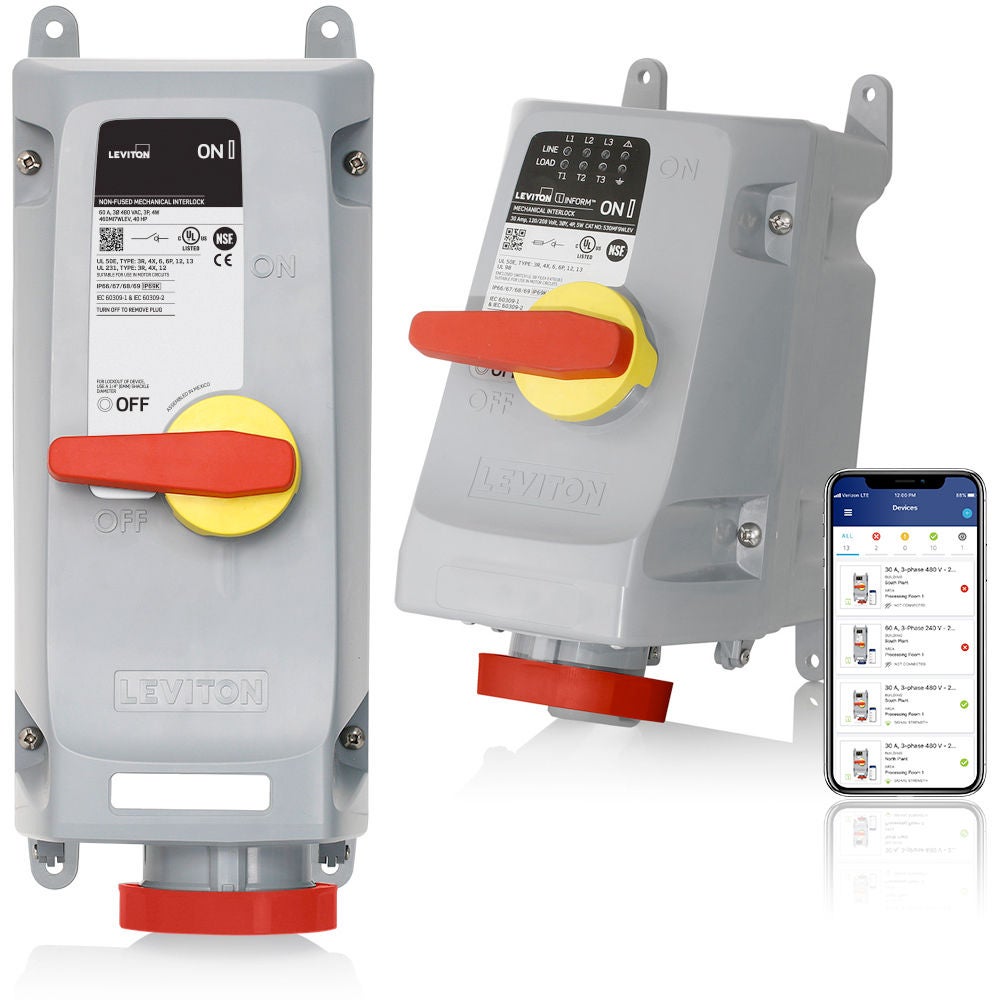 Interbloqueos mecánicos serie LEV para clavija y manga IEC 60309 