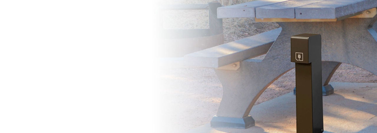 Power Pedestal in front of picnic table