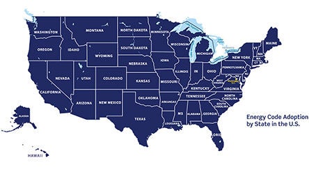 Energy code adoption by US state