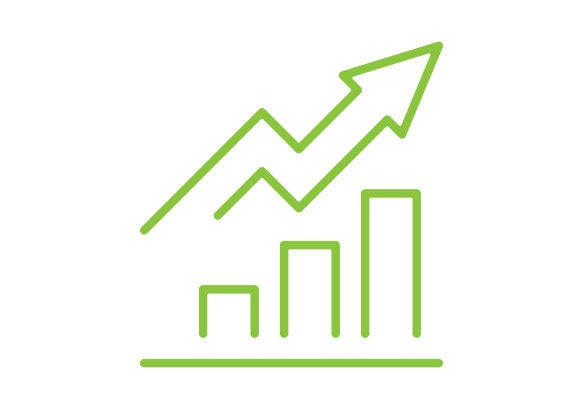 Bar graph trending upwards